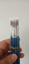 Juego de 20 unidades de pinceles finos pintados a mano, azul, suministros de arte, bolígrafo para dibujo artístico, pincel de nailon
