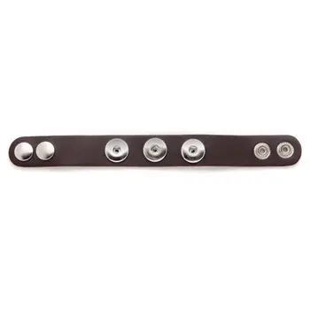 

61632104 leather bracelet with 3 buttons, 22 cm, dark brown color Gloria ex