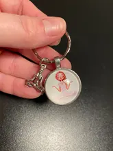 Llavero redondo de cristal con diseño de Buda para chica, llavero moderno con diseño de personaje de dibujos animados I Love Yoga