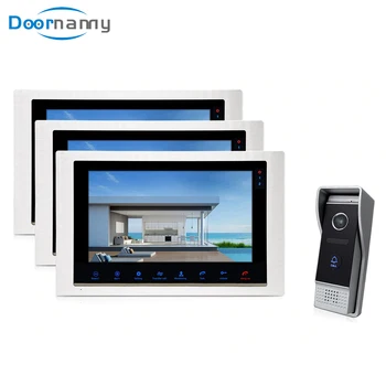 

Doornanny Video Intercom 10" Big Screen For Apartment Home Video Doorbell Outdoor 1Calling Panel Doorbell To 3 Monitors Camera