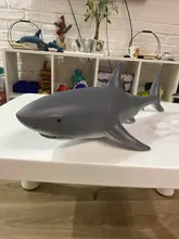 Modelo de tiburón grande de 60CM para niños, marionetas suaves de plástico, tiburón gris inflado grande, regalos de Vida Marina