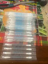 Productos de limpieza desechables, hisopo de algodón blanco, Alcohol limpio, botiquín de primeros auxilios médico original, 50 Uds.