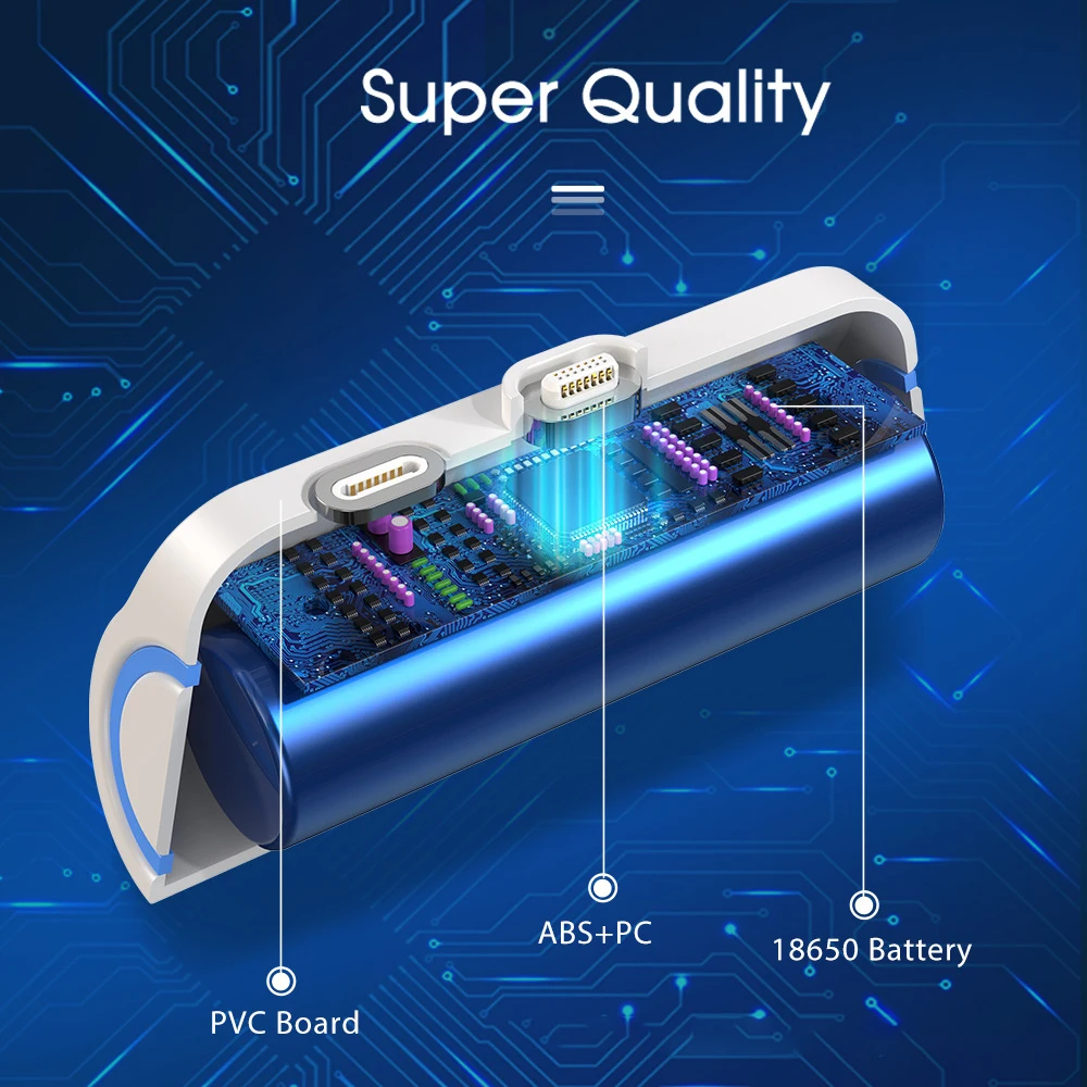 3000mAh Mini Portable Power Bank Back Clip Battery for iPhone Samsung for Huawei Xiaomi Magnetic Charger Capsule PowerBank pebble power bank