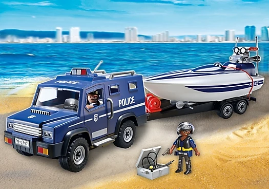 Aske Udløbet server Playmobil®5187 Police Van And Boat-original, Clicks, Gift, Child, Girl, Toy  - Action Figures - AliExpress