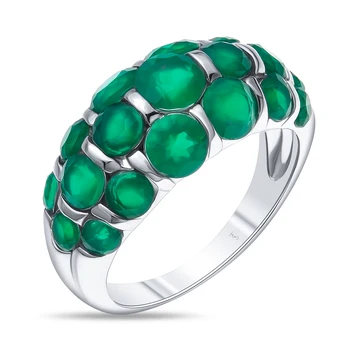 

Silver ring with agate Green