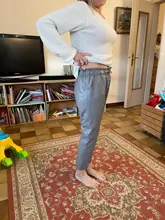 Pants Leather Trousers White Genuine-Leather Black Women Streetwear Patent