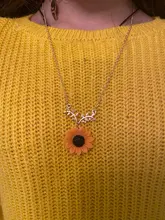 Jisensp-collar de girasol con ramas de hojas para mujer, accesorios de fiesta, regalo de joyería