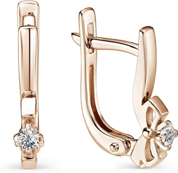 

Alcor earrings with 2 diamonds in red gold
