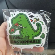 Pegatinas de dinosaurio tiranosaurio único para niños, pegatinas de dibujos animados, carrito de equipaje, pegatinas de grafiti, 50 Uds.