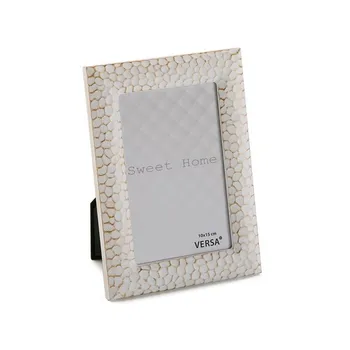 

Photo frame MDF Wood White/Gold