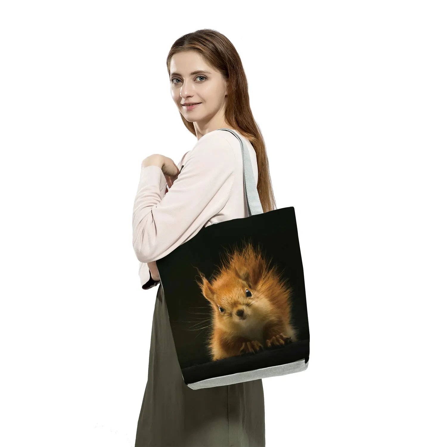 designer bags Squirrel Handbags Print Bags For Women Animal Graphic Lovely Pattern Tote Men Lady Cute Puppy Face Funny Pet Female Shoulder Bag wristlets for women