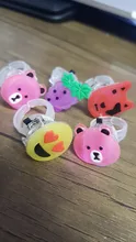 Anillos luminosos con luz Led para niños, juguetes luminosos con dibujos animados, 5 uds.