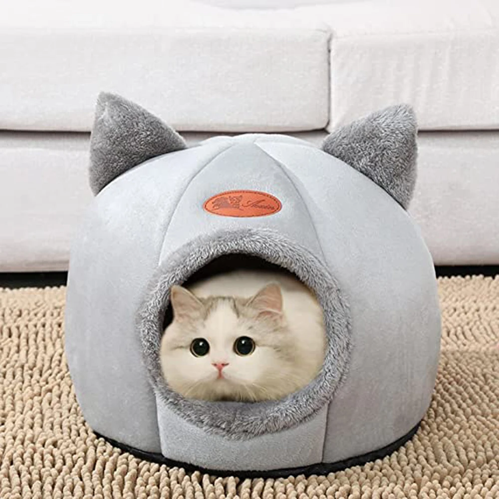 

New Deep Sleeping Comfortable All Seasons Cat Bed Little Mat Basket Small Dog House Products Pets Tent Cozy Cave Beds Indoor Mat