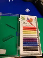 Kimcci 6 Arco Iris Color de la mezcla de pestaña de visón Extensión Profesional de pestañas falsas individuales de caramelo, Maquiagem cilios