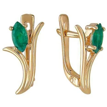 

Esthete earrings with 2 Emerald Red Gold