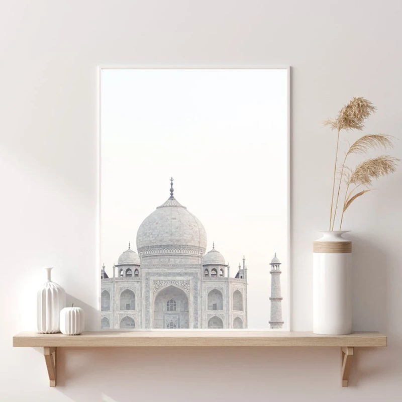 

Taj Mahal Architectural Poster India Travel Art Print Modern Wall Art Canvas Painting Minimalist Decorative Picture Home Decor