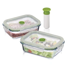 2 шт стеклянная вакуумная свежая коробка кухонные контейнеры для хранения микроволновая печь Ланч-бокс Тайвань Сделано с насосом