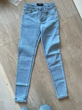 Pencil Jeans Pants Tight-Trousers Slim-Fit Four-Buttons Skinny Stretch Denim Vintage