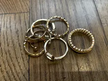 Docona-Conjunto de Anillos de perlas de cristal para mujer, Color dorado geométrico, corazón, dedo nudillo, joyería 2020