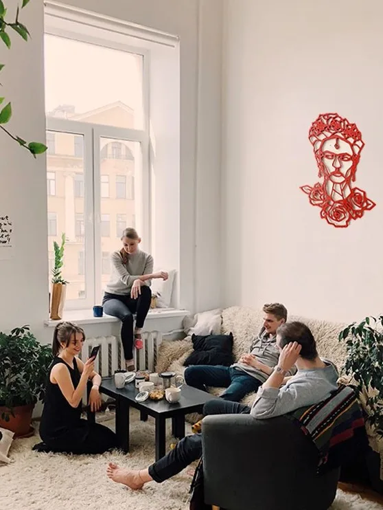 Decoracion De Pared Frida Kahlo Regalo De Casa Naturaleza Arte