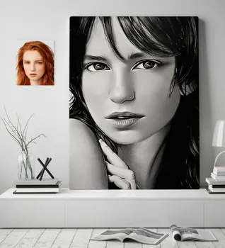 

Personalized Women 'S Charcoal Artistic Portrait Design Canvas Table 70x100cm-25