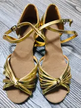 Zapatos de salón tango salsa Latino para niñas, zapatos de tacón bajo, 20 colores