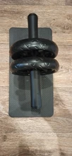 Rueda abdominal de fitness, rodillo antideslizante con patrón de neumático y alfombrilla para tonificación de los músculos y ejercicios de fuerza, material para gimnasio con diámetro de 15cm