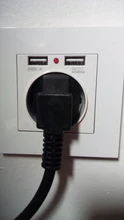 Delviz-enchufe estándar francés, CA 100-250V, Cargador USB de doble puerto para móvil, blanco con panel de interruptor, enchufe de corriente USB de pared de 16A
