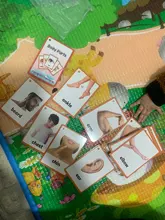 Tarjeta de aprendizaje de palabras en inglés para niños, juguete educativo Montessori de bolsillo para aprendizaje de palabras