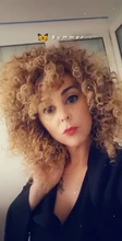 Curly Wig Short-Wig Bangs Afro Kinky Brown Synthetic Black-Women 14inches with Glorious