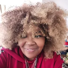 Kinky Curly Wigs Bangs Blonde Cosplay Heat-Resistant Brown Lizzy Synthetic Black Women