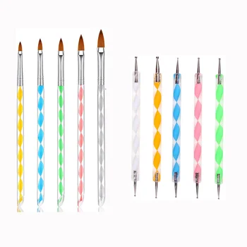 

10PCS Nail Pen Brushes Set Dotting Painting Carved Kit Fashion Art Tools High Quality Nail Brushes Set HIAISB