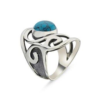 

Silver 925 Sterling Turquoise Stone Handwork Ring