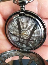 Caja redonda de ojo de bronce antiguo para hombre y mujer, reloj de bolsillo de cuarzo Steampunk, joyería, colgante, collar, cadena, regalos