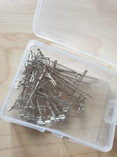 AliLeader-alfileres plateados de buena calidad para hacer pelucas, agujas de pelo de costura, 38mm de largo, 50 uds.