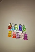 50 Uds cristal caramelos oso colgante encantos para collar pulsera pendientes joyería hallazgos para hacer bricolaje osos regalo de Navidad 11*22mm