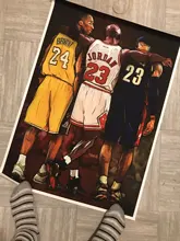Poster Basketball Wall-Pictures Canvas Kobe Bryant Stars Lebron James Michael Living-Room