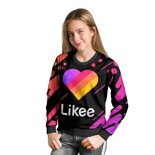 Детский свитшот 3D «LIKEE(Like Video)» для мальчиков и девочек, Комфортная толстовка с рисунком, Свитшот