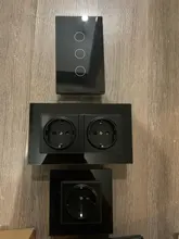 UBARO 146*86 alemán estándar de cristal de vidrio templado enchufe de Panel con USB de 5V 2100mA pared Steckdose enchufe AC110- 250V 16A