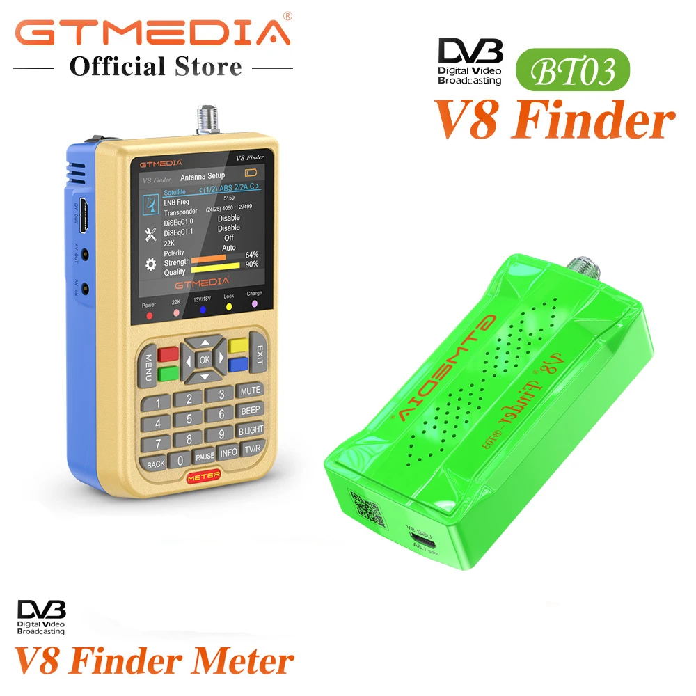 Счетчик Gtmedia v8 Finder спутниковый искатель цифровой DVB S2 Gt Media BT03 для Android IOS Freesat