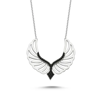 

Merve Gümüş'ten 925 Sterling Black Zircon Stone Wing Necklace