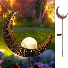 Solar Garden Light Outdoor Decorations Sun Moon Star Flame Design Waterproof Retro Lamp Stake Garden Yard Lawn Decor Supplies