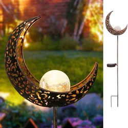 Solar Garden Light Outdoor Decorations Sun Moon Star Flame Design Waterproof Retro Lamp Stake Garden Yard Lawn Decor Supplies