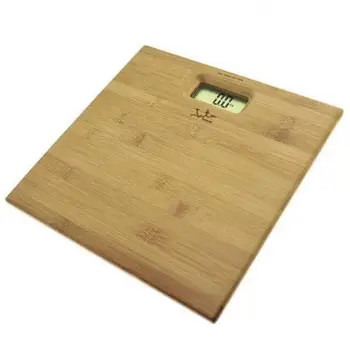 

BATHROOM SCALE JATA 489-CAPACITY 150KG - GRADUACION 100G-LCD VIEWFINDER LARGE SIZE-BASEMAN BAMBU PRESSED 12MM