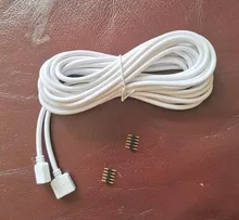 Cable de extensión para tira de luces led RGB, Conector de 30CM, 1M, 2,5 M, 5M, 5 pines, 4 pines, con aguja para SMD 5050, 3528, RGBW