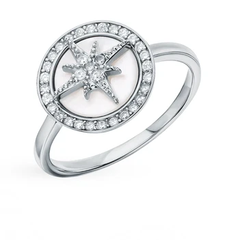 

Silver ring with cubic zirconia sunlight sample 925