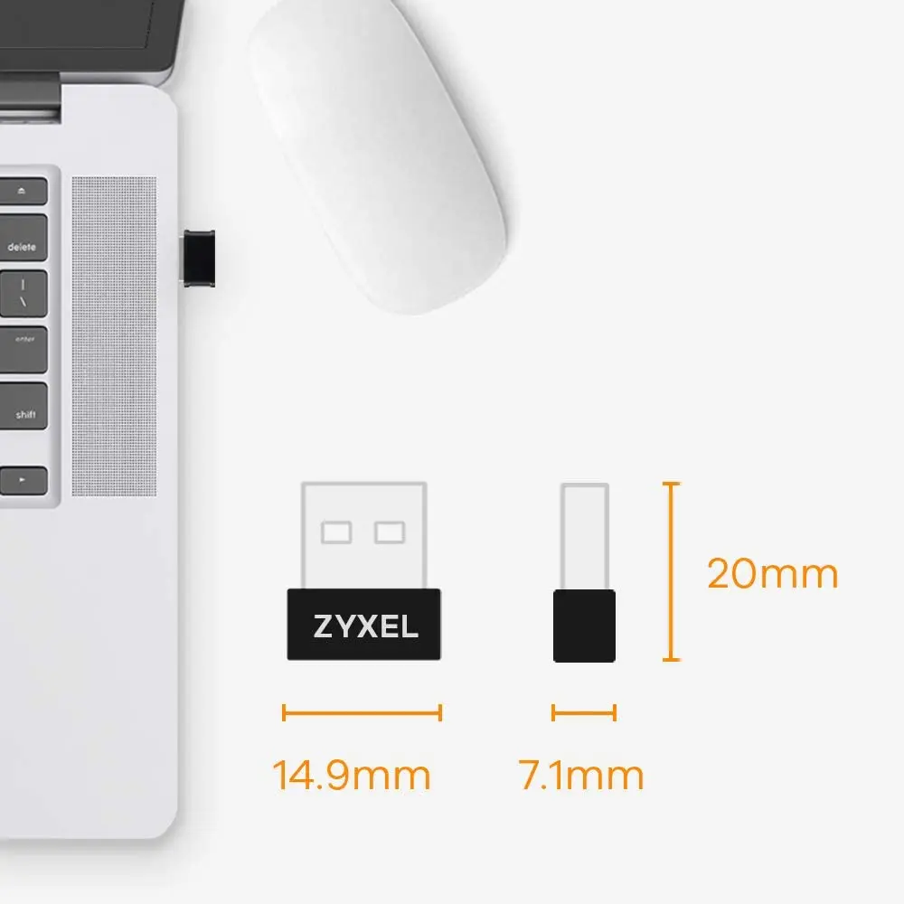 Zyxel NWD6602 USB Wireless Network Adapter, AC1200 Nano Dual Band 1200 Mbps