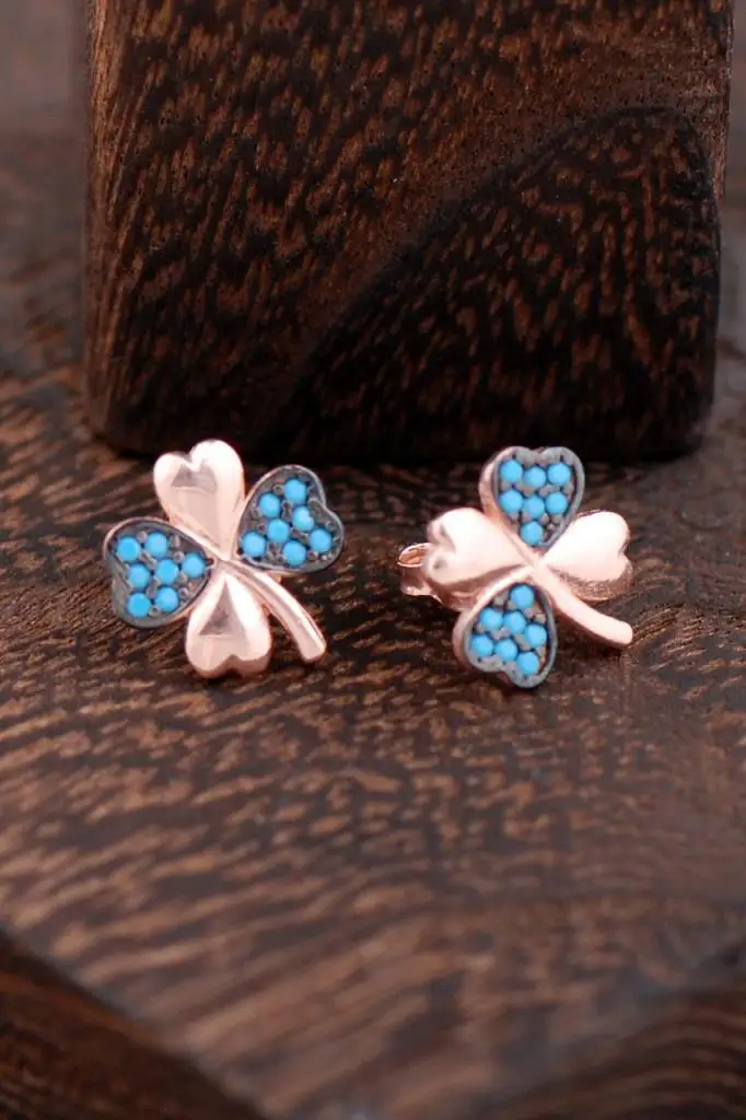 

Clover rose Silver Earring 2345 High Quality Hand Made Original Filigree Silver Jewellery Gift for Women