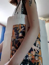 Tee Haikyu Manga Nishinoya Yuu Oikawa Tooru gráfico de impresión de dibujos animados de bolsas de compras de las niñas de moda Casual paquete bolso de mano