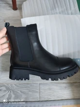 Ladies Shoes Ankle-Boots Platform Bootie Beautoday Chelsea Women Autumn Genuine-Cow-Leather